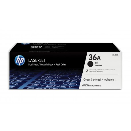 HP 36A Pack de 2 toners Noir (CB436AD)